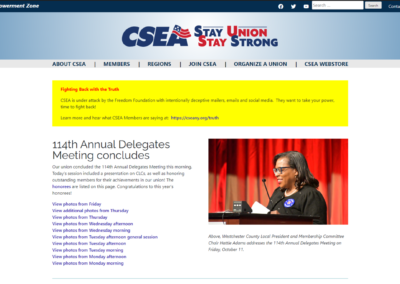 CSEA – Labor Union Web Design