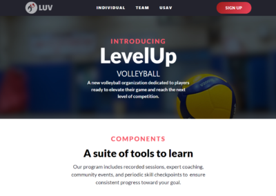 Level Up Volleyball Web Design