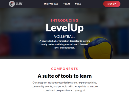 Level Up Volleyball Web Design